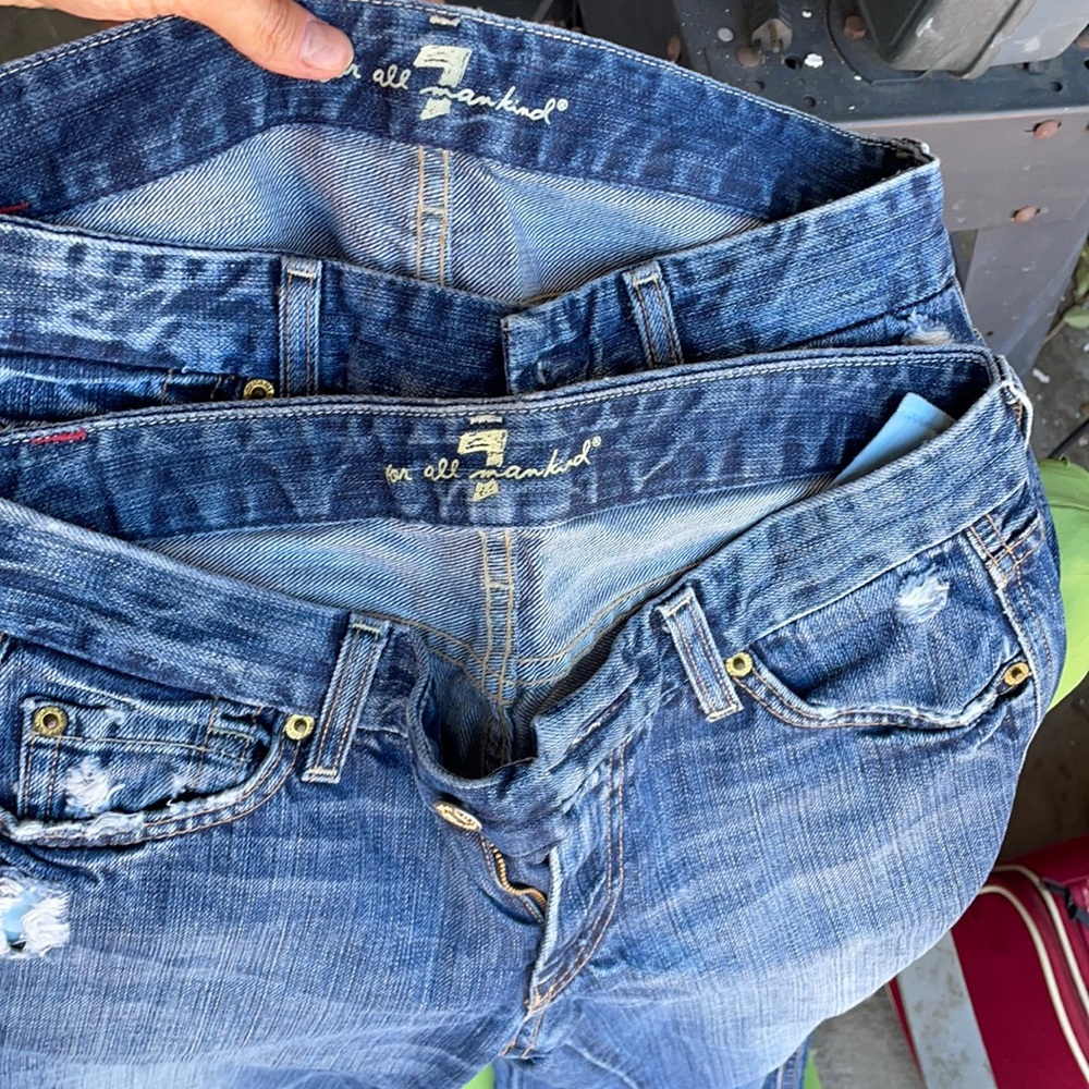 7 for all mankind jeans. Distressed and so cute.